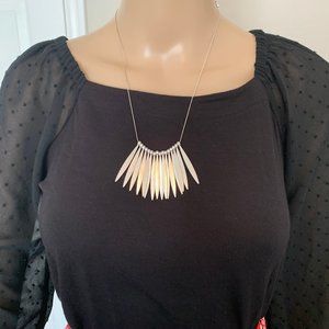 Loft Scoop Neck Dobby Lantern Sleeve Top